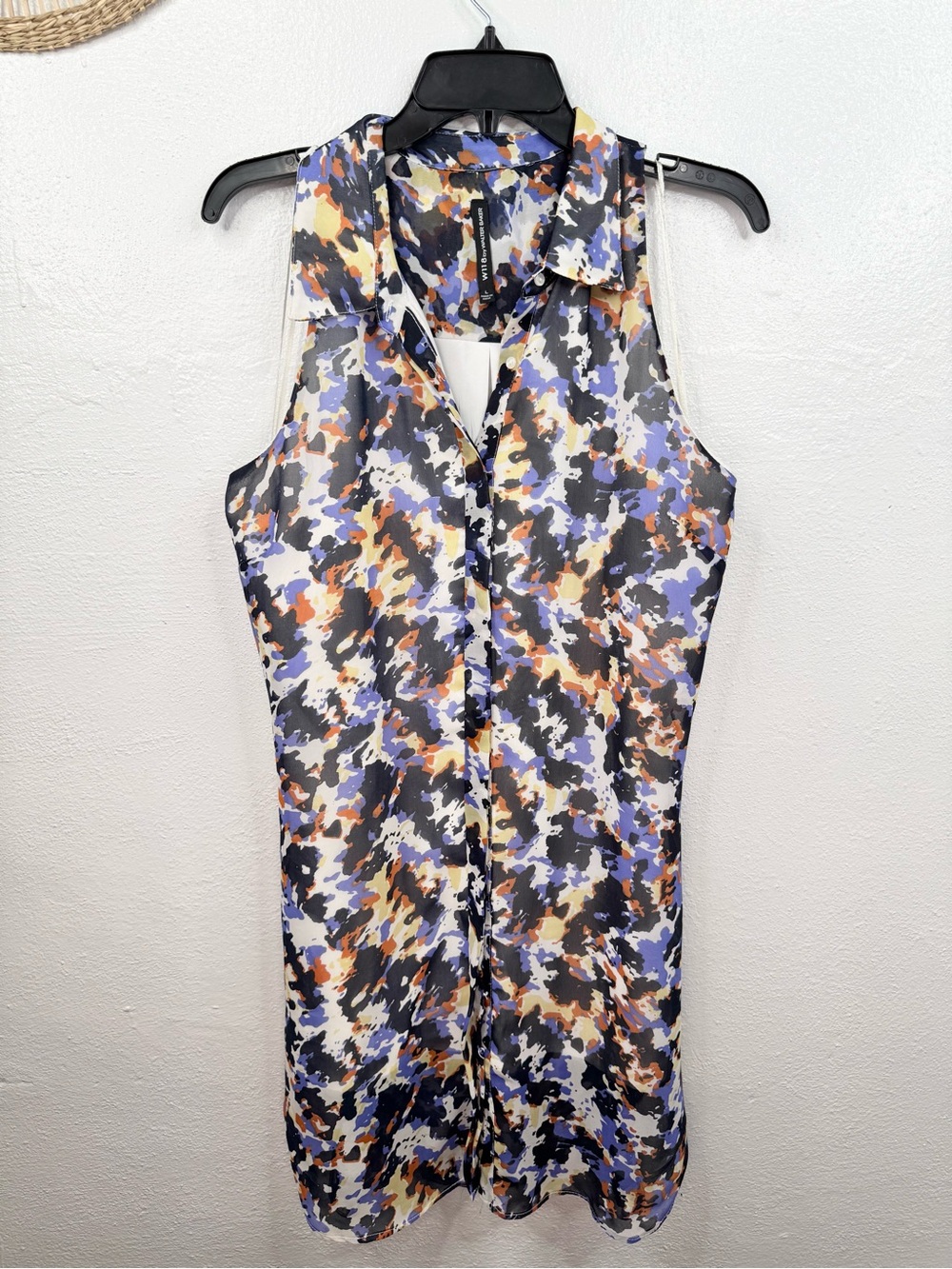 W118 by Walter Baker Shirt Dress Womens L Multicolor Abstract Button Front
